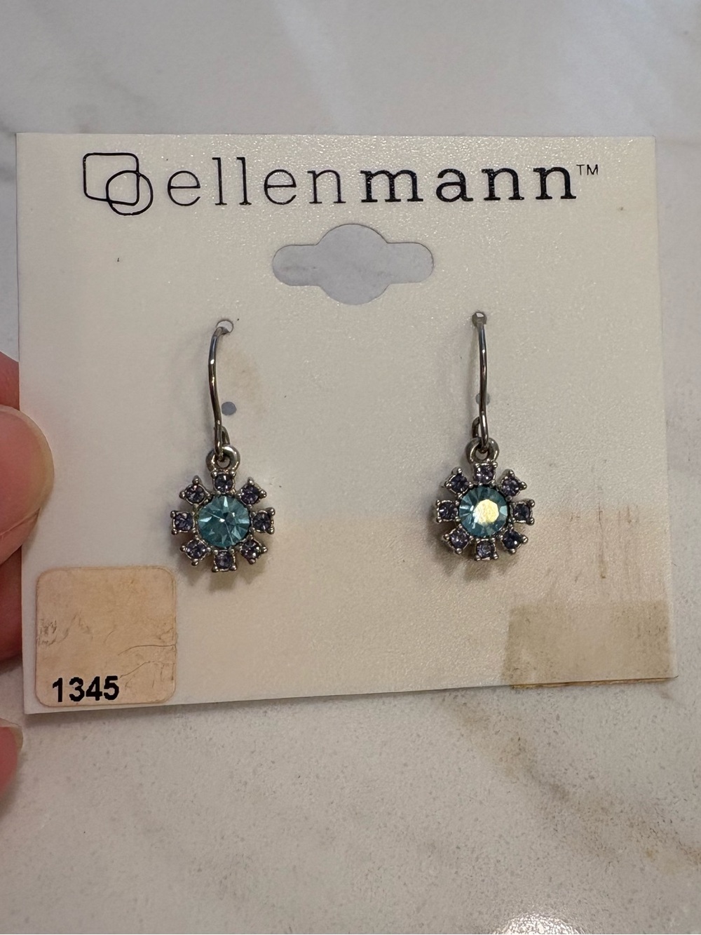 Blue Crystal Drop Earrings